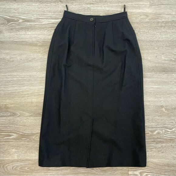 GUCCI Vintage Wool Black Midi Pencil Skirt sz 0 - Picture 2 of 9